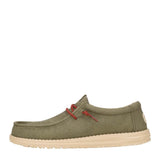 HEYDUDE Men’s Wally Waxed Canvas Shoes in Olive