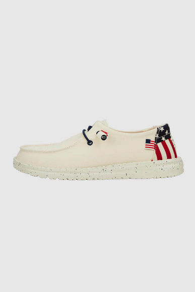 HEYDUDE Women’s Wendy Americana Print Shoes in Off White