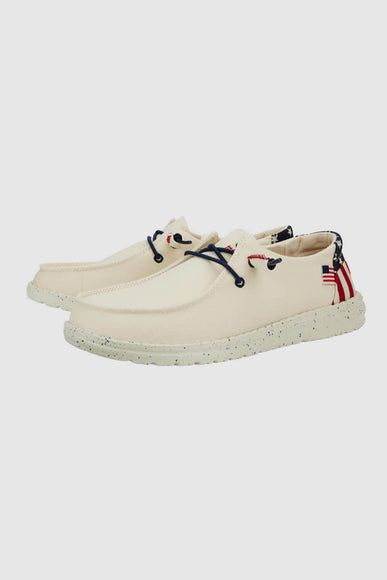 HEYDUDE Women’s Wendy Americana Print Shoes in Off White