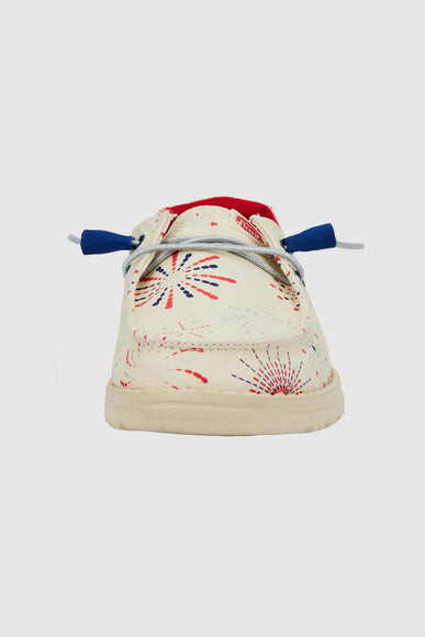 HEYDUDE Women’s Wendy Americana Firework Print Shoes in White