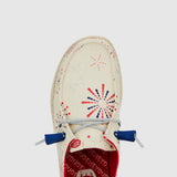 HEYDUDE Women’s Wendy Americana Firework Print Shoes in White