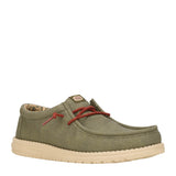 HEYDUDE Men’s Wally Waxed Canvas Shoes in Olive 