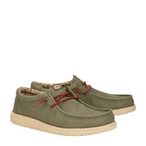 HEYDUDE Men’s Wally Waxed Canvas Shoes in Olive 