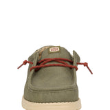 HEYDUDE Men’s Wally Waxed Canvas Shoes in Olive 