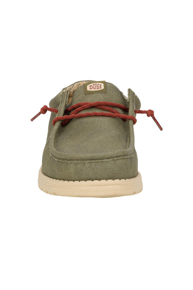 HEYDUDE Men’s Wally Waxed Canvas Shoes in Olive 