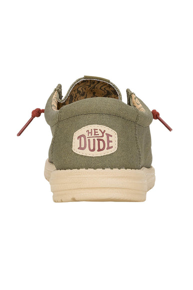 HEYDUDE Men’s Wally Waxed Canvas Shoes in Olive 