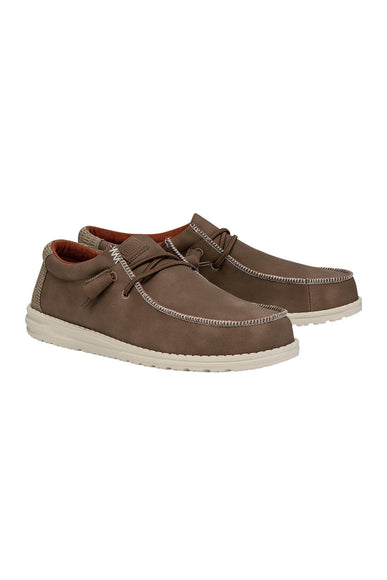 HEYDUDE Men’s Wally Fabricated Leather Shoes in Tan