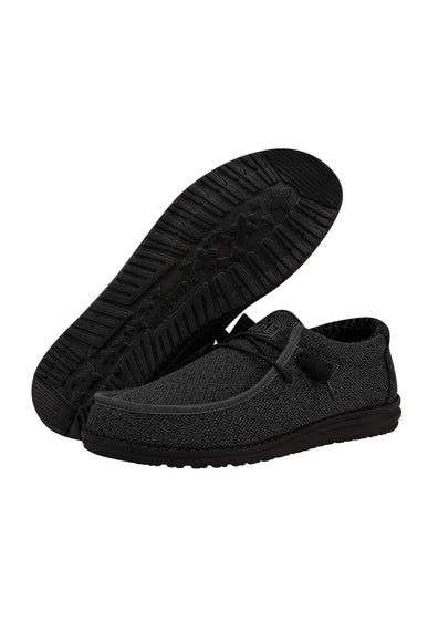 HEYDUDE Men’s Wally Sox Shoes in Micro Total Black