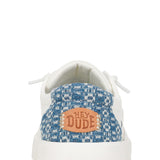 HEYDUDE Women’s Karina Crafted Boho Sneakers in White/Blue