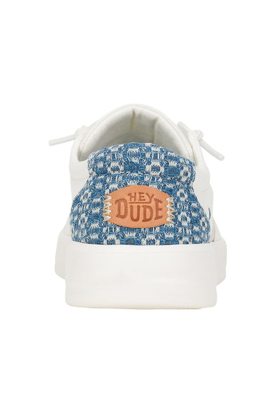 HEYDUDE Women’s Karina Crafted Boho Sneakers in White/Blue