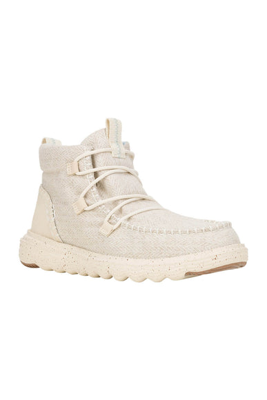 HEYDUDE Women’s Reyes Heathered Lace Up Booties in Ivory