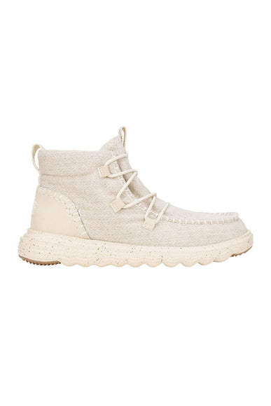 HEYDUDE Women’s Reyes Heathered Lace Up Booties in Ivory