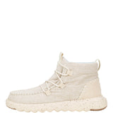 HEYDUDE Women’s Reyes Heathered Lace Up Booties in Ivory