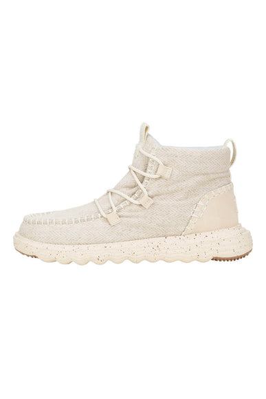 HEYDUDE Women’s Reyes Heathered Lace Up Booties in Ivory