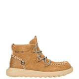 HEYDUDE Women’s Reyes Lace Up Leather Booties in Tan