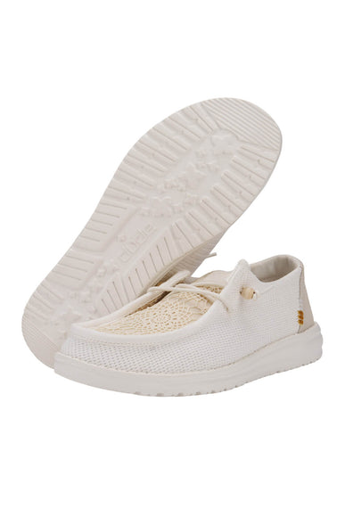 HEYDUDE Women’s Wendy Boho Crochet Shoes in Ivory