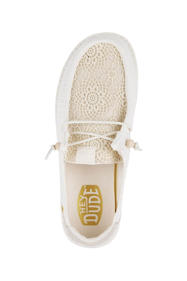 HEYDUDE Women’s Wendy Boho Crochet Shoes in Ivory