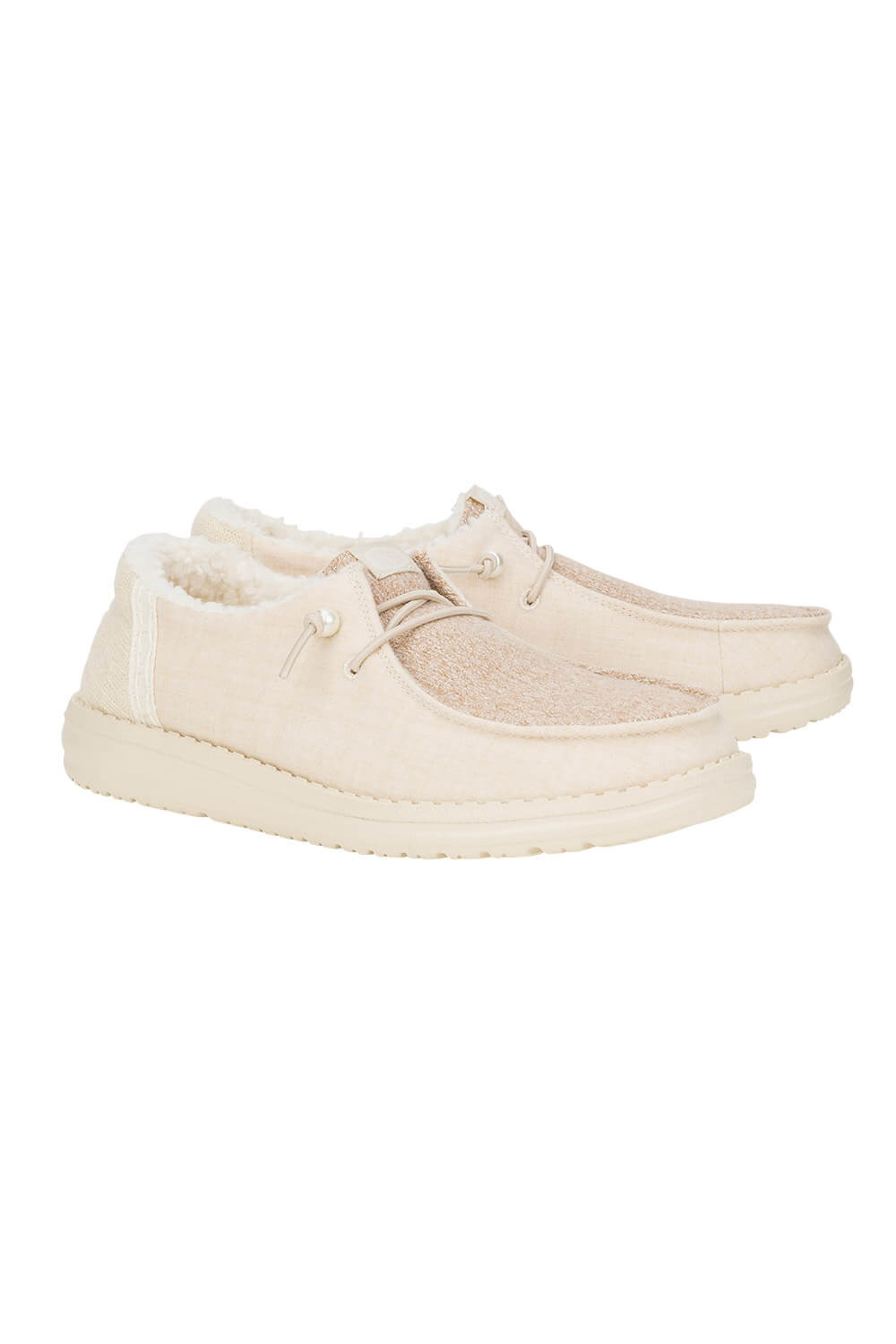 HEYDUDE Women s Wendy Brushed Cozy Shoes in Ivory 41918 105 Glik s