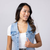 Hidden Denim Button Up Vest for Women