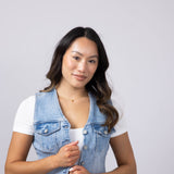 Hidden Denim Button Up Vest for Women