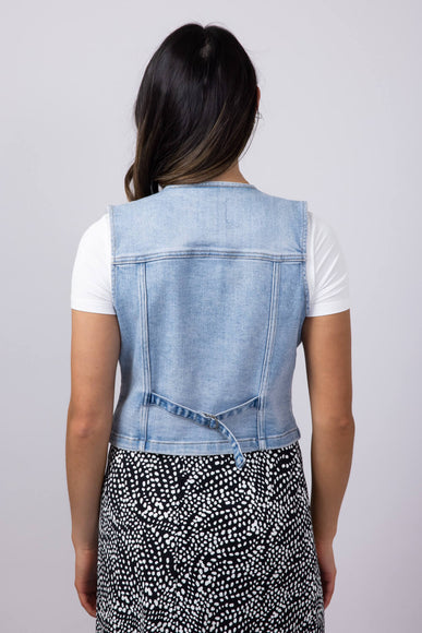 Hidden Denim Button Up Vest for Women