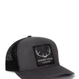 Honey Hole Outdoors Big Buck Trucker Hat for Men in Charcoal Black