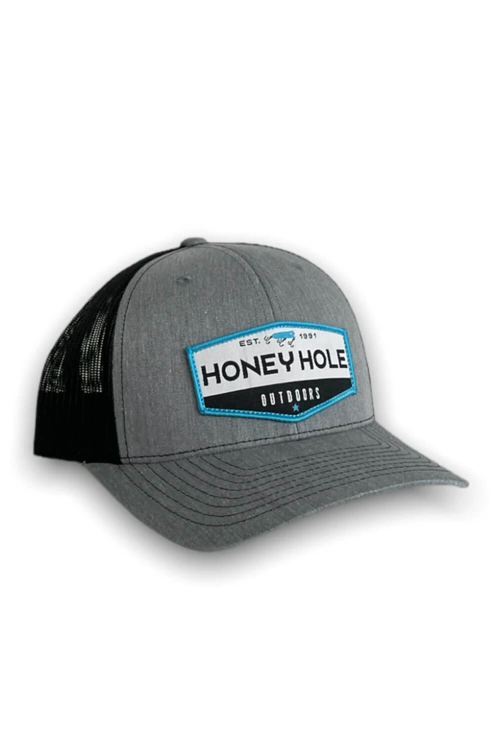 Honey Hole OG Hex Trucker Hat for Men in Grey at Glik's , Os