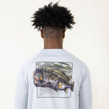 Huk Fishing Pursuit Ambush Long-Sleeve T-Shirt for Men in Grey