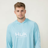 Huk Fishing Pursuit Vented Hoodie for Men in Blue