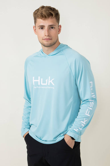 Huk Fishing Pursuit Vented Hoodie for Men in Blue