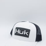 Huk Fishing Youth Logo Trucker Hat for Boys in White