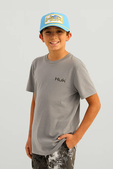 Huk Fishing Youth Badge Series T-Shirt for Boys in Night Owl