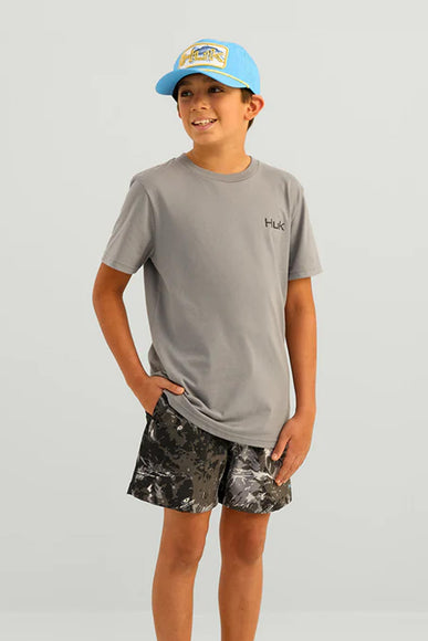 Huk Fishing Youth Badge Series T-Shirt for Boys in Night Owl