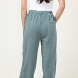 Extra Stitched Wide Leg Sweatpants for Women in Green