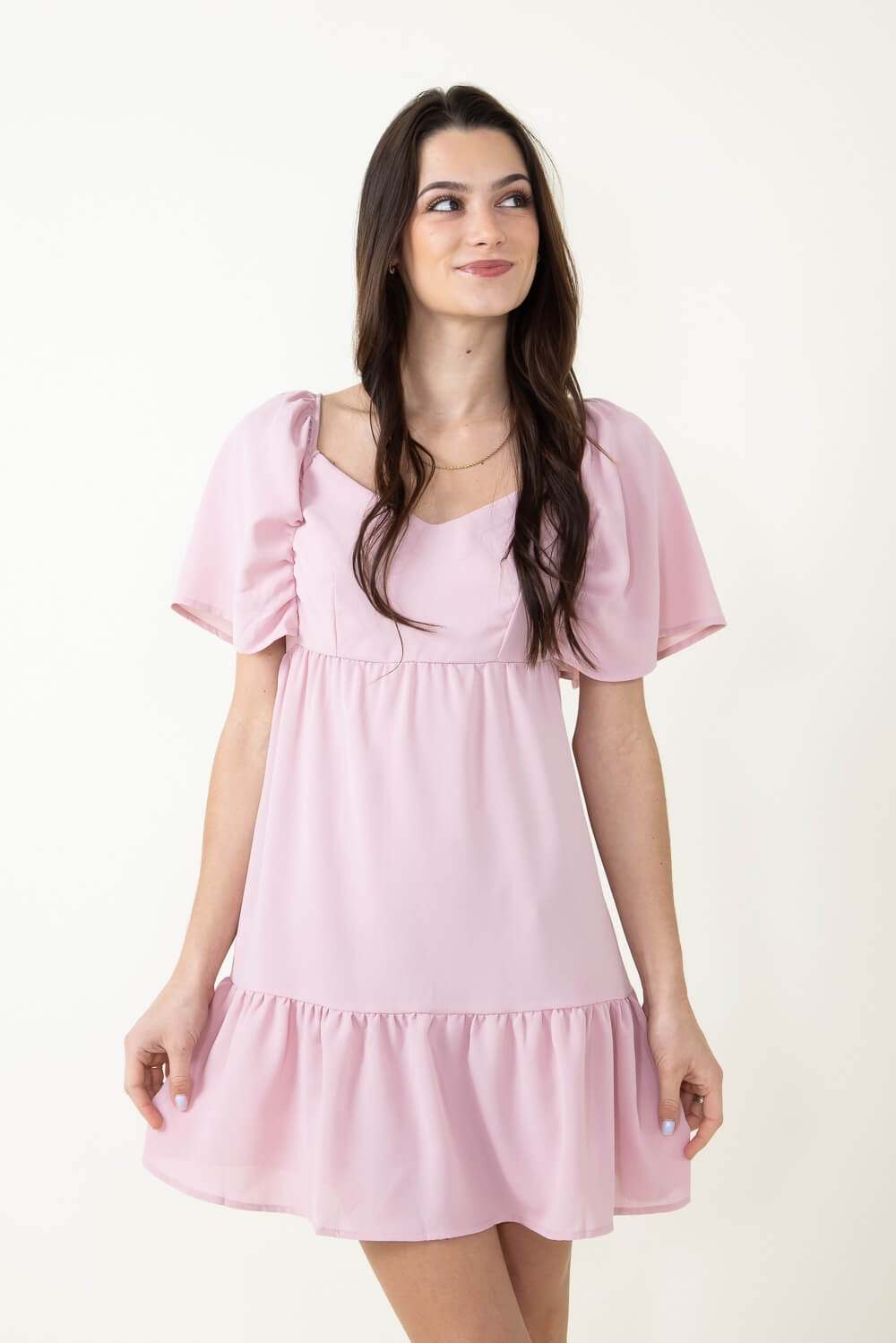 Short sleeve flowy outlet dress