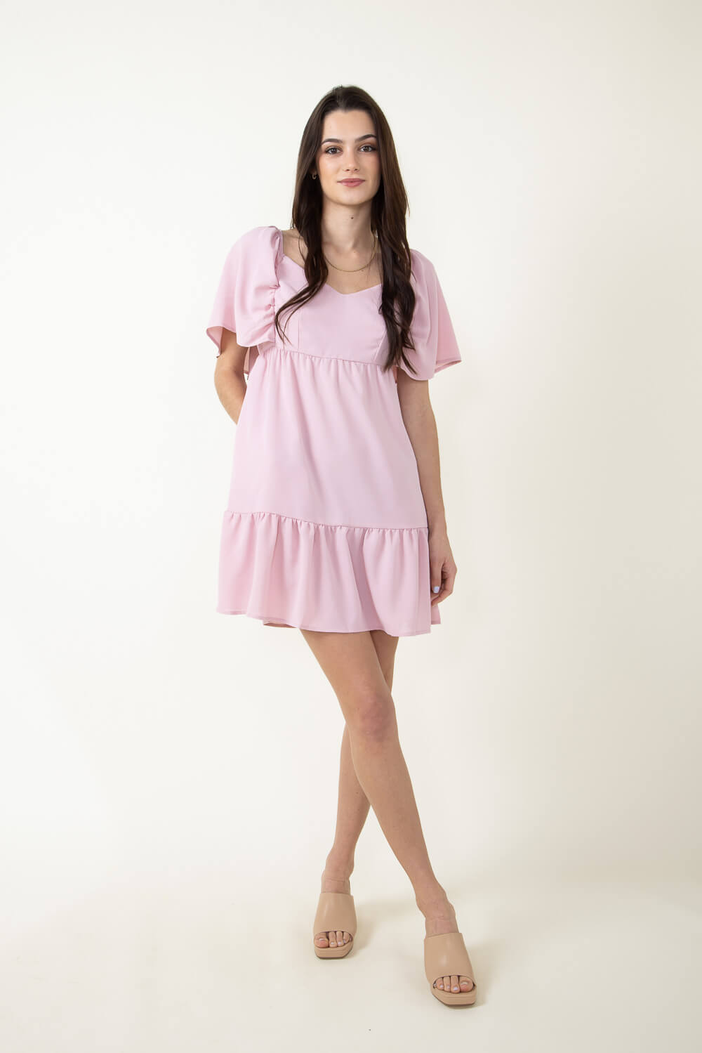 Short sleeve flowy clearance dress