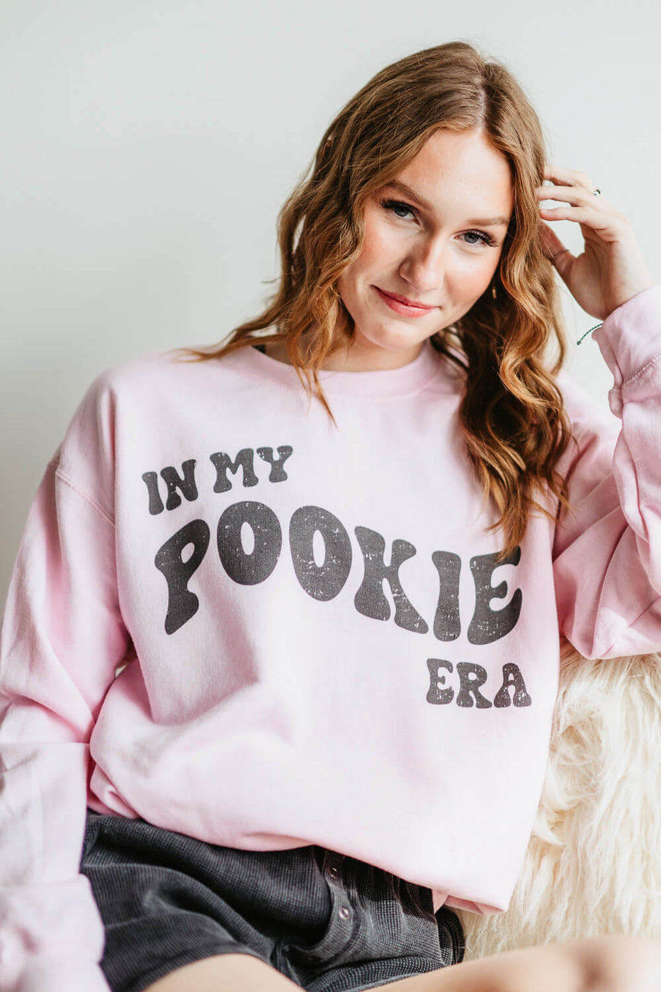 In My Pookie Era Oversized Graphic Sweatshirt for Women in Pink