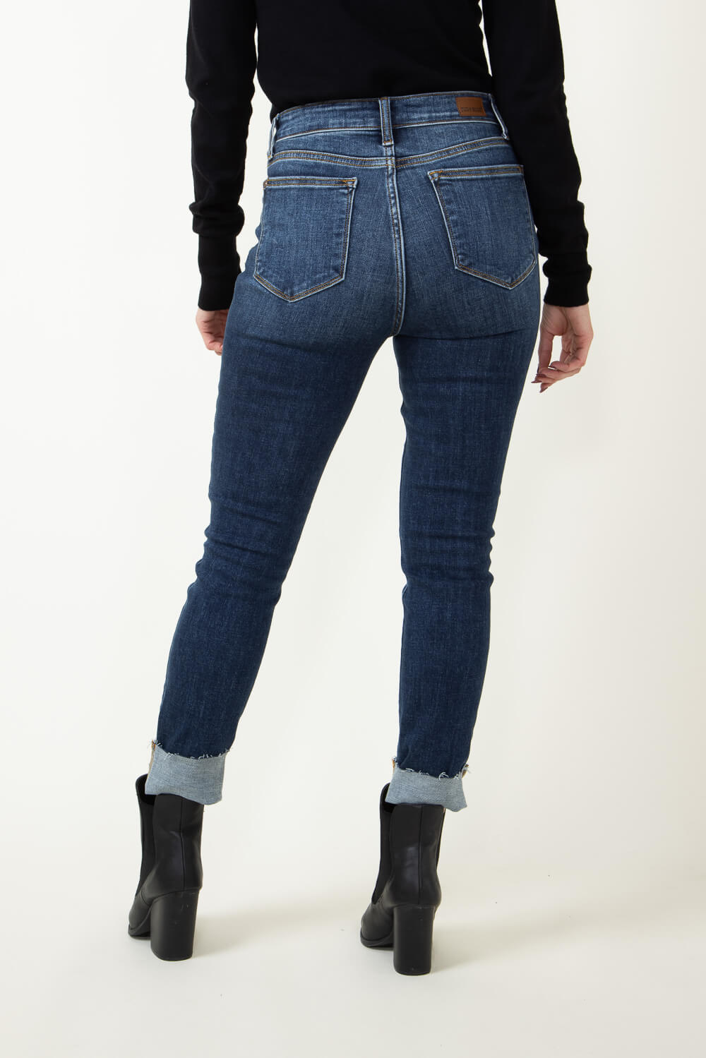 Judy Blue High Rise Button Fly Cut Off Skinny Jeans for Women