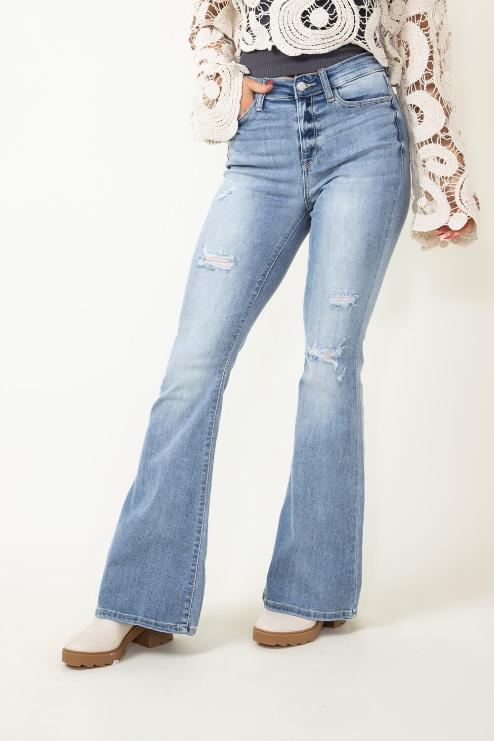 Wishlist Women's High Rise Stretch Flare Jeans