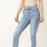 Judy Blue Mid Rise Distressed Skinny Jeans for Women