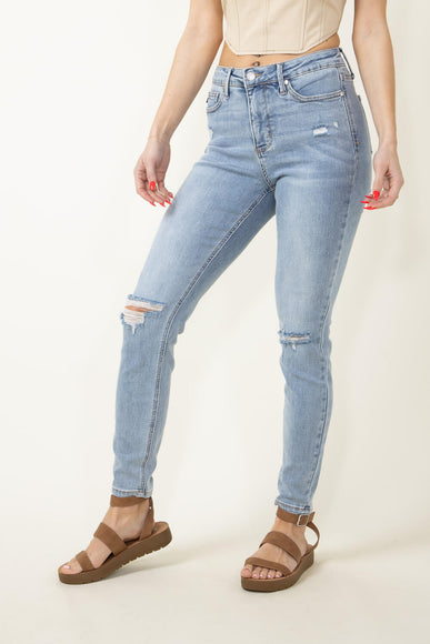 Judy Blue Mid Rise Distressed Skinny Jeans for Women