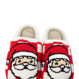 Christmas Checkered Santa Bunny Slippers for Women in White