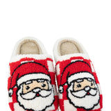 Christmas Checkered Santa Bunny Slippers for Women in White