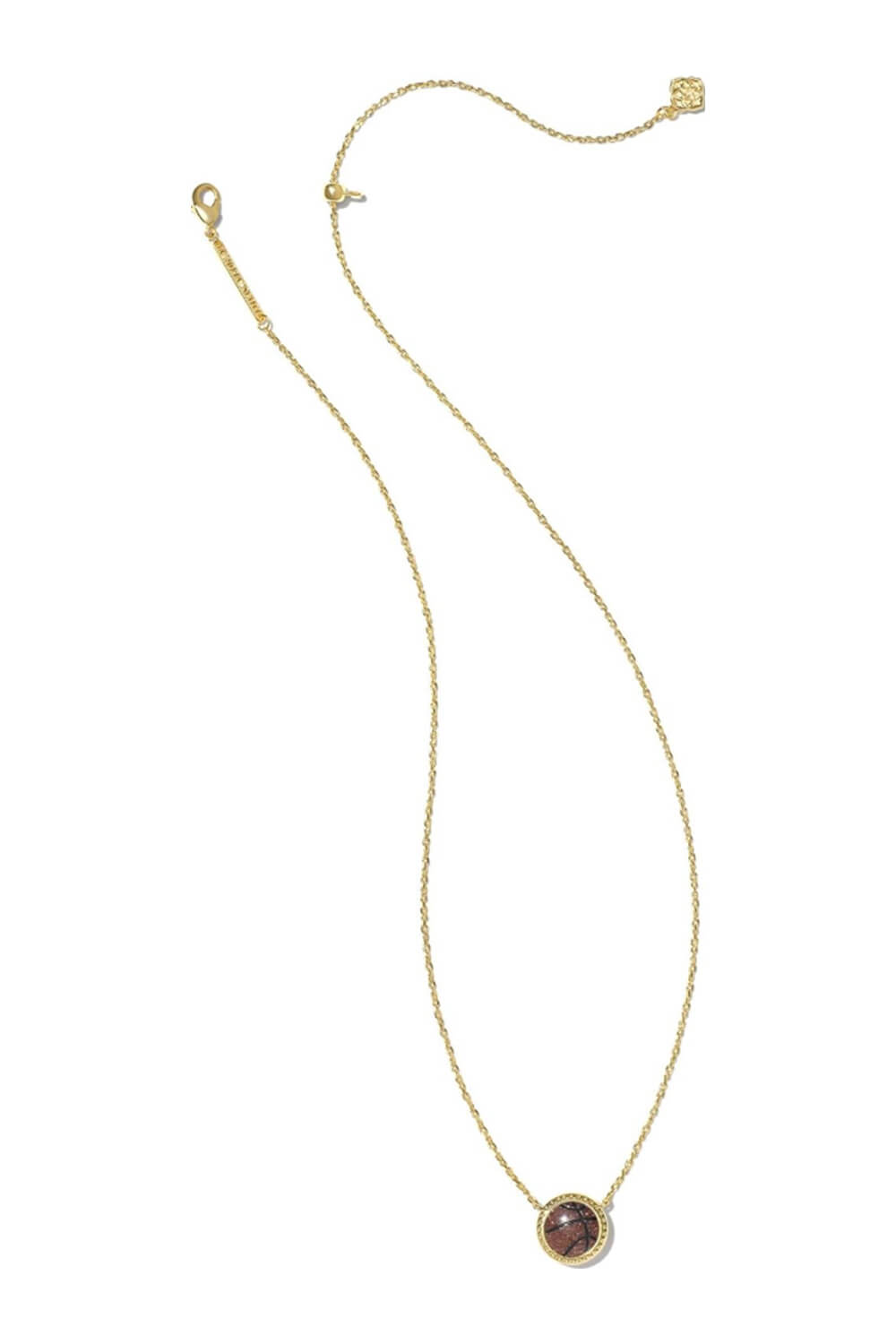 Elisa Orange Goldstone Gold Tone Necklace - BMKS-4217713808
