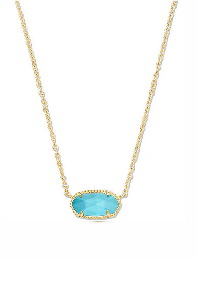 Kendra Scott Elisa Gold Pendant Necklace in Turquoise Magnesite