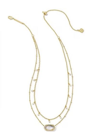 Kendra Scott Elisa Pearl Multi Strand Necklace in Ivory Mother-Of-Pearl