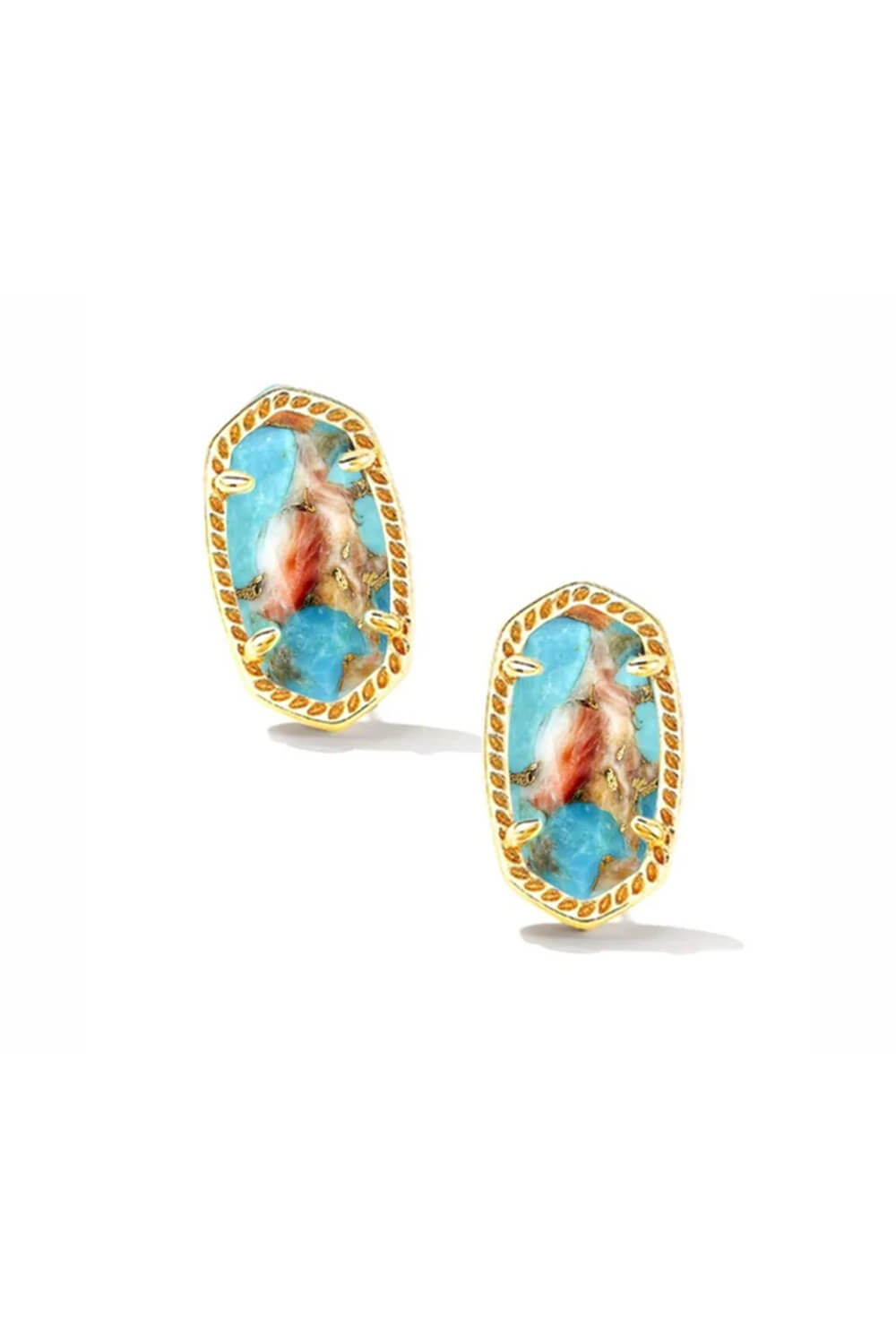 Kendra Scott Ellie Gold retailer In Clear Crystal Stud Earrings