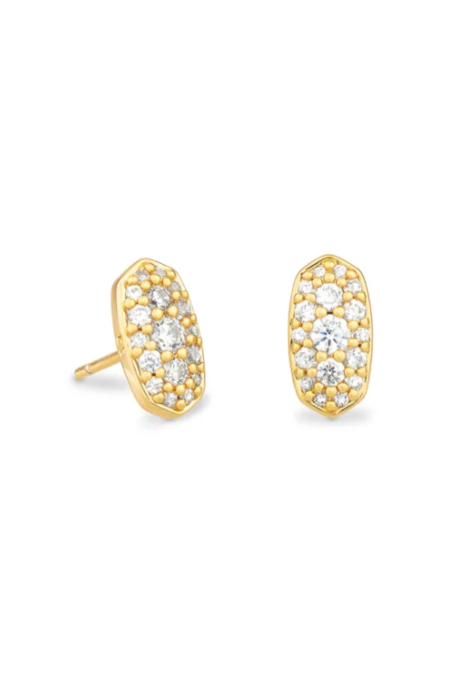 Kendra Scott Grayson Gold Stud Earrings in White Crystal | 4217719659 –  Glik's