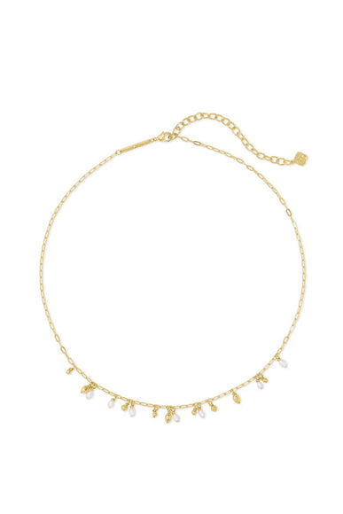 Kendra Scott Mollie Gold Choker Necklace in White Pearl