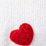 3D Heart Sweater for Women in White 